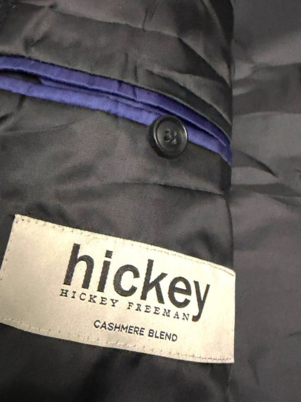 Hickey Freeman Cashmere Blend PeaCoat Luxury Winter Business Casual Mens 2XL 48R - Picture 8 of 9